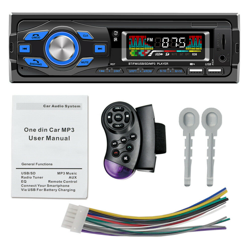 new Car Stereo with Built-in Mic MP3 Player U-disk/AUX Input Car FM Radio