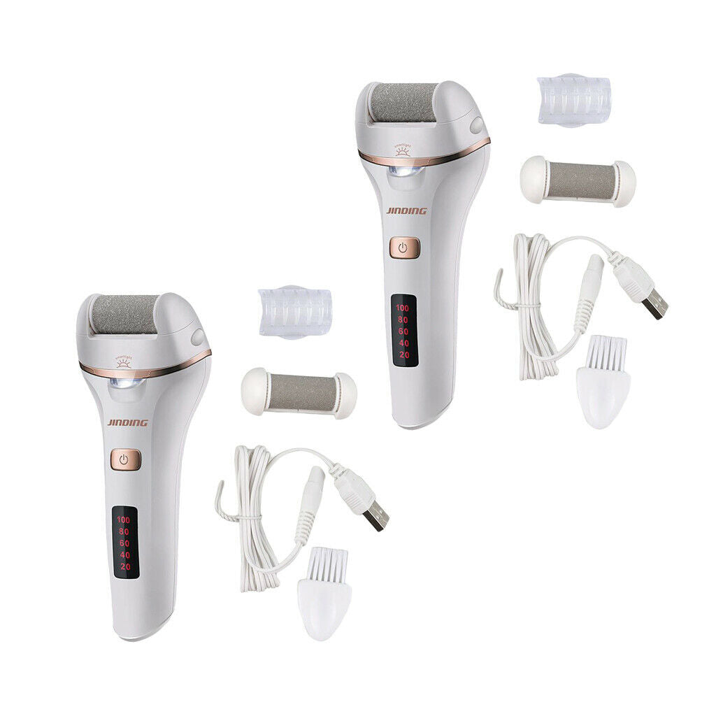 2x Electric Callus Remover Waterproof Rechargeable Professional Pedi Tools