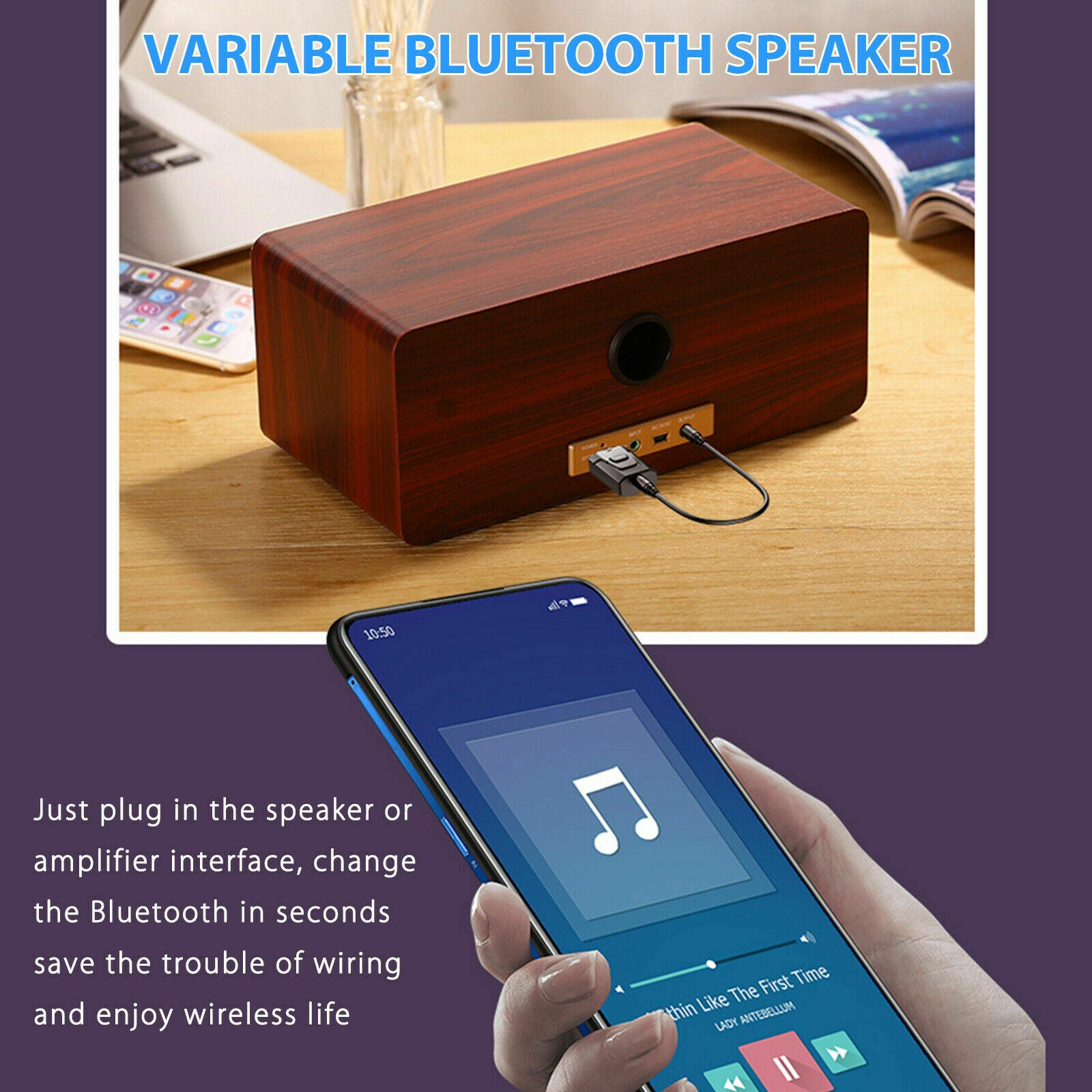 4-IN-1 Bluetooth 5.0 Receiver & Transmitter Wireless 3.5mm Aux Audio Adapter USï¼