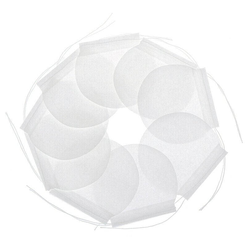 100X White Round Tea Bags Empty Filter Paper Teabags with String for Herb Tea SJ