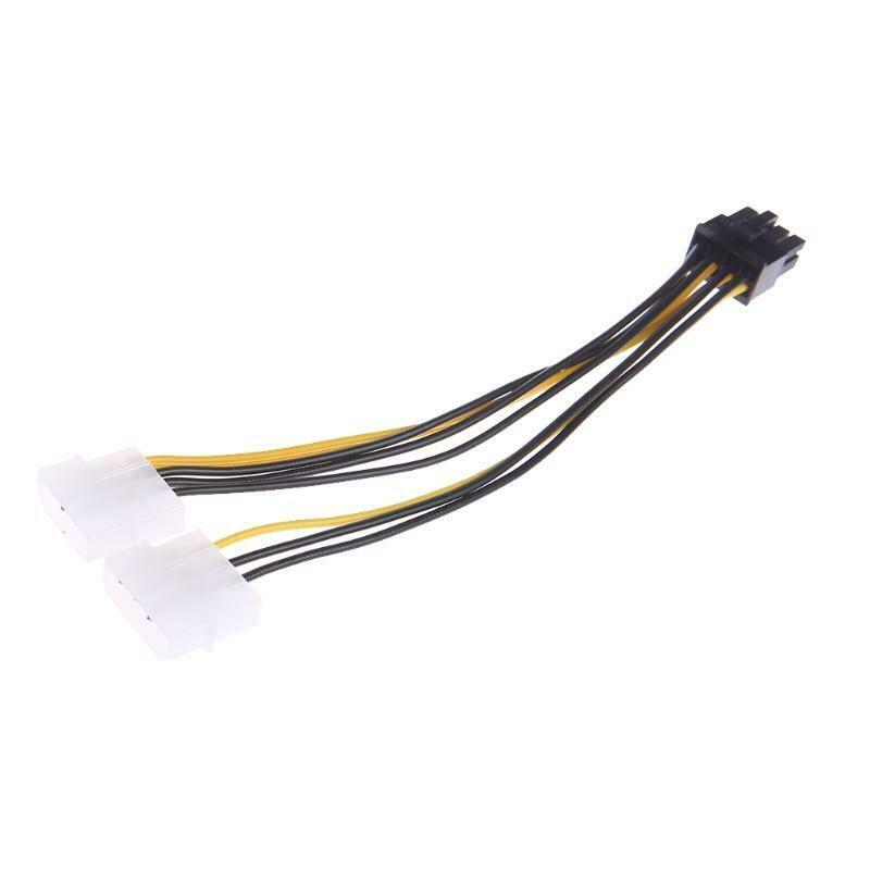 2x 4-Pin Molex LP4 To 8-Pin PCI Express Video Card ATX PSU Power Adapter Cable