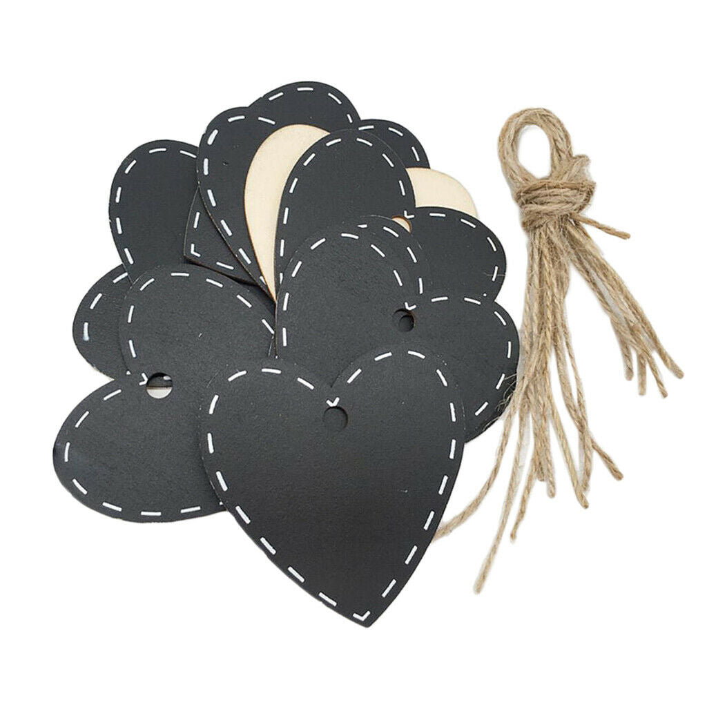 10pack Wooden Heart Mini Blackboard Chalkboard Memo Board Tags Message Signs