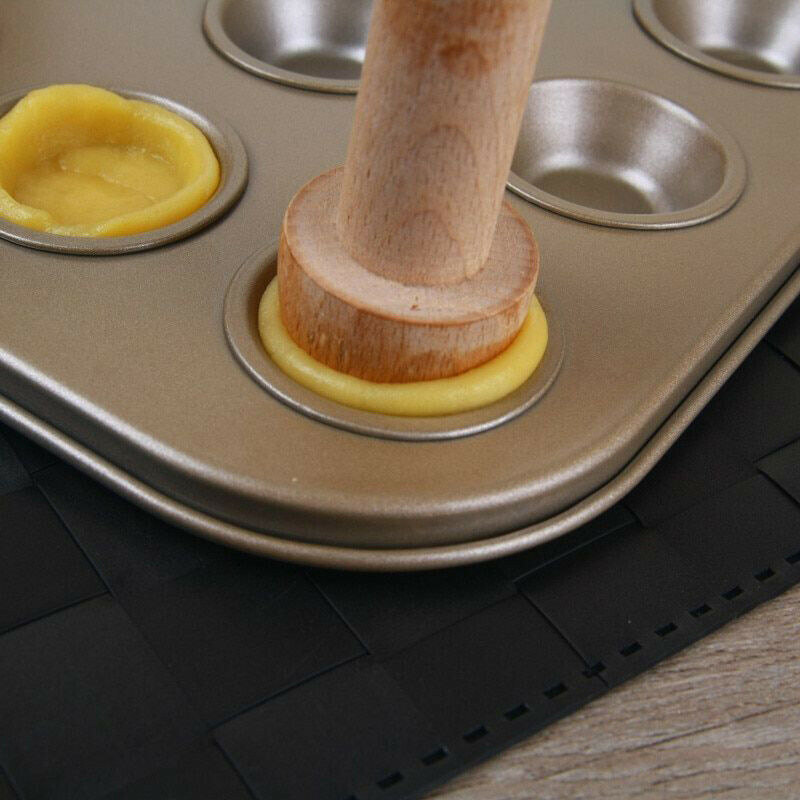 Wooden Egg Tart Tamper Double Side Pastry Egg Tart Pusher Mold Baking Too.l8
