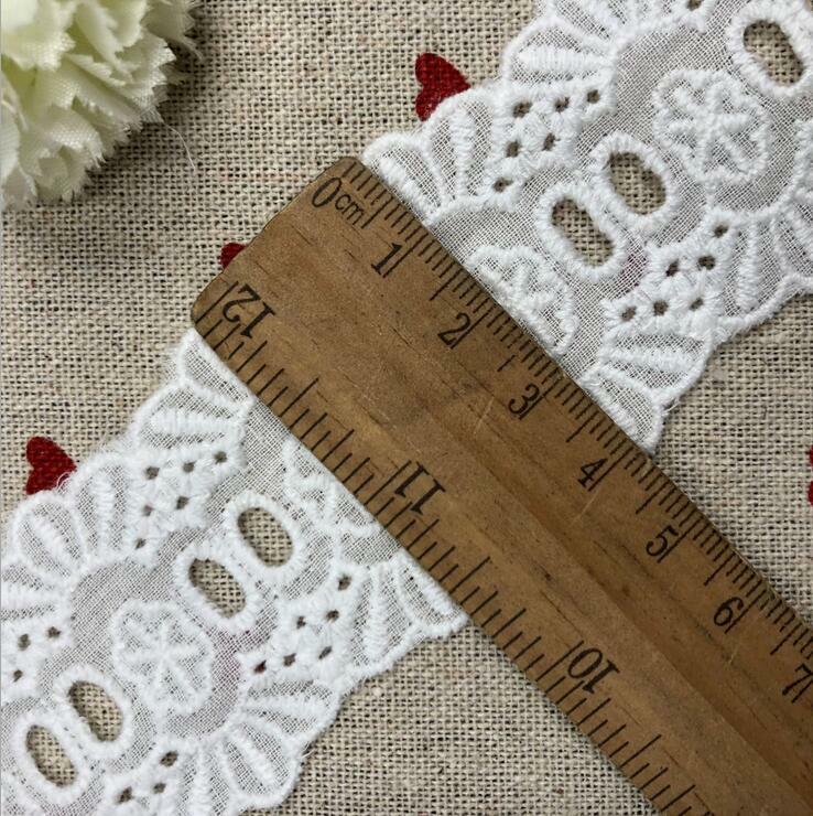 6 Yards cotton Embroidered Lace clothing crafts decoration Sewing Accessories