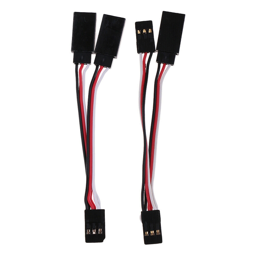 2x RC Servo Covert Line Male Female Plug Cable 80mm for Futaba JR Servo/ESC