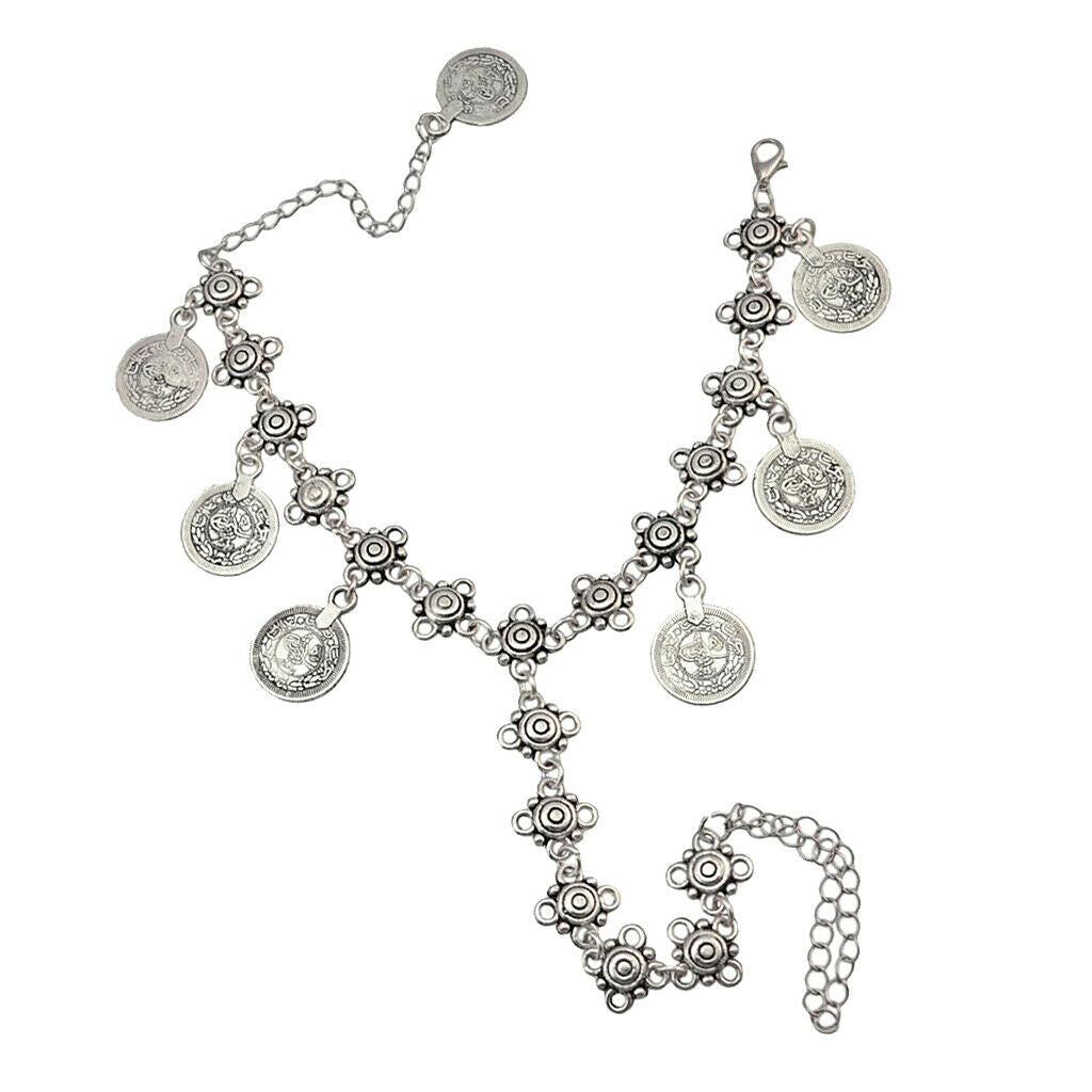 Bohemian Style Coin Toe Chain Link Anklets Bracelet Foot Jewelry Accessory
