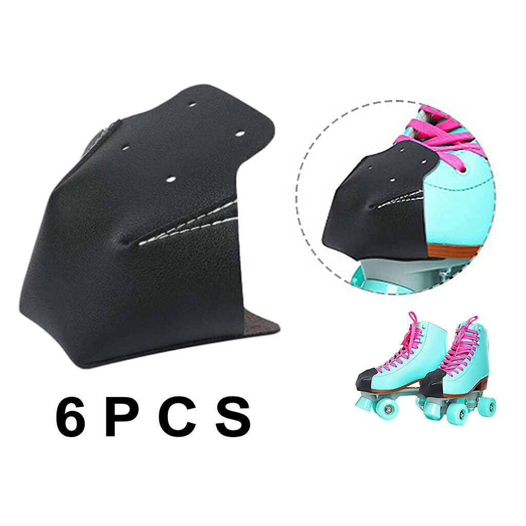 6x Roller Skate Leather Toe  Guard Protectors for Quad Roller Skate Speed