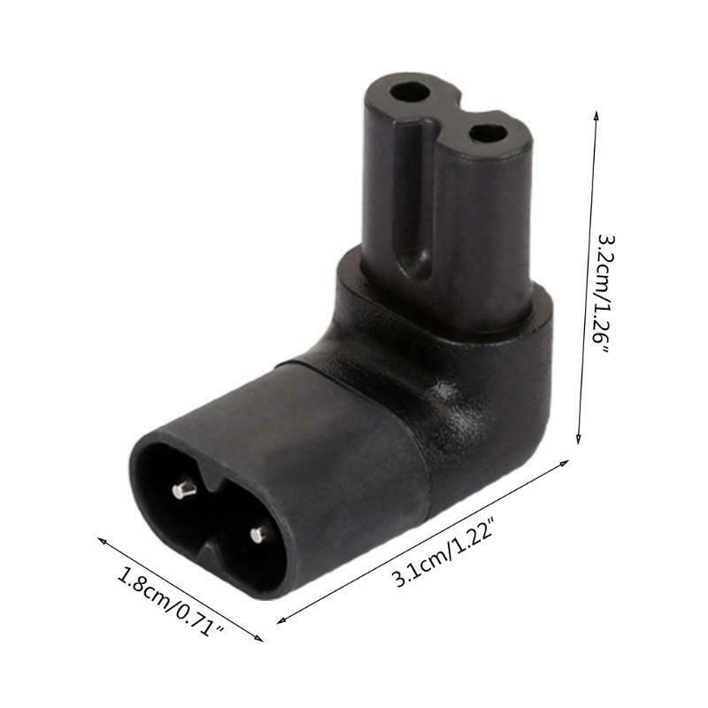 IEC320 C7 To C8 90 Degree Right  Angle AC Power Adapter 2 Prong Angle Adapter