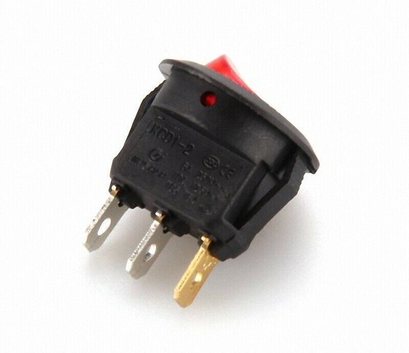 5Pcs Rotundity SPST ON/OFF Lighted Snap In Rocker Switch