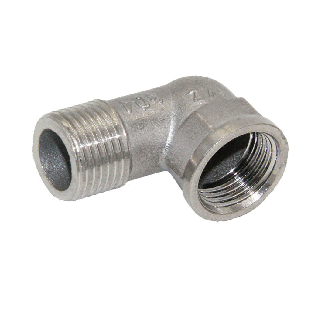 1/2" Double End Right Angle Pipe Fitting Threaded Elbow Connector DN15