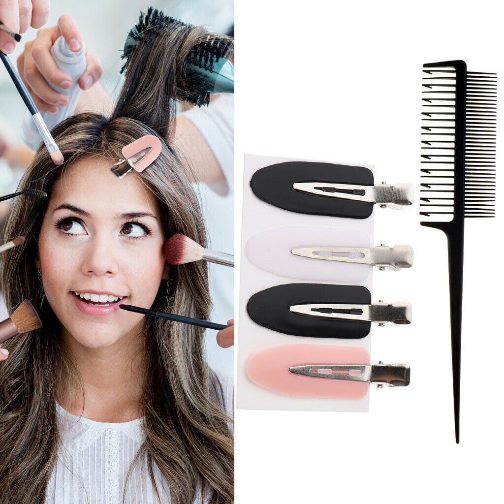 Hair Styling Hair Highlights Tool Hair Clips Clamps & 2-Way Weaving Comb Set