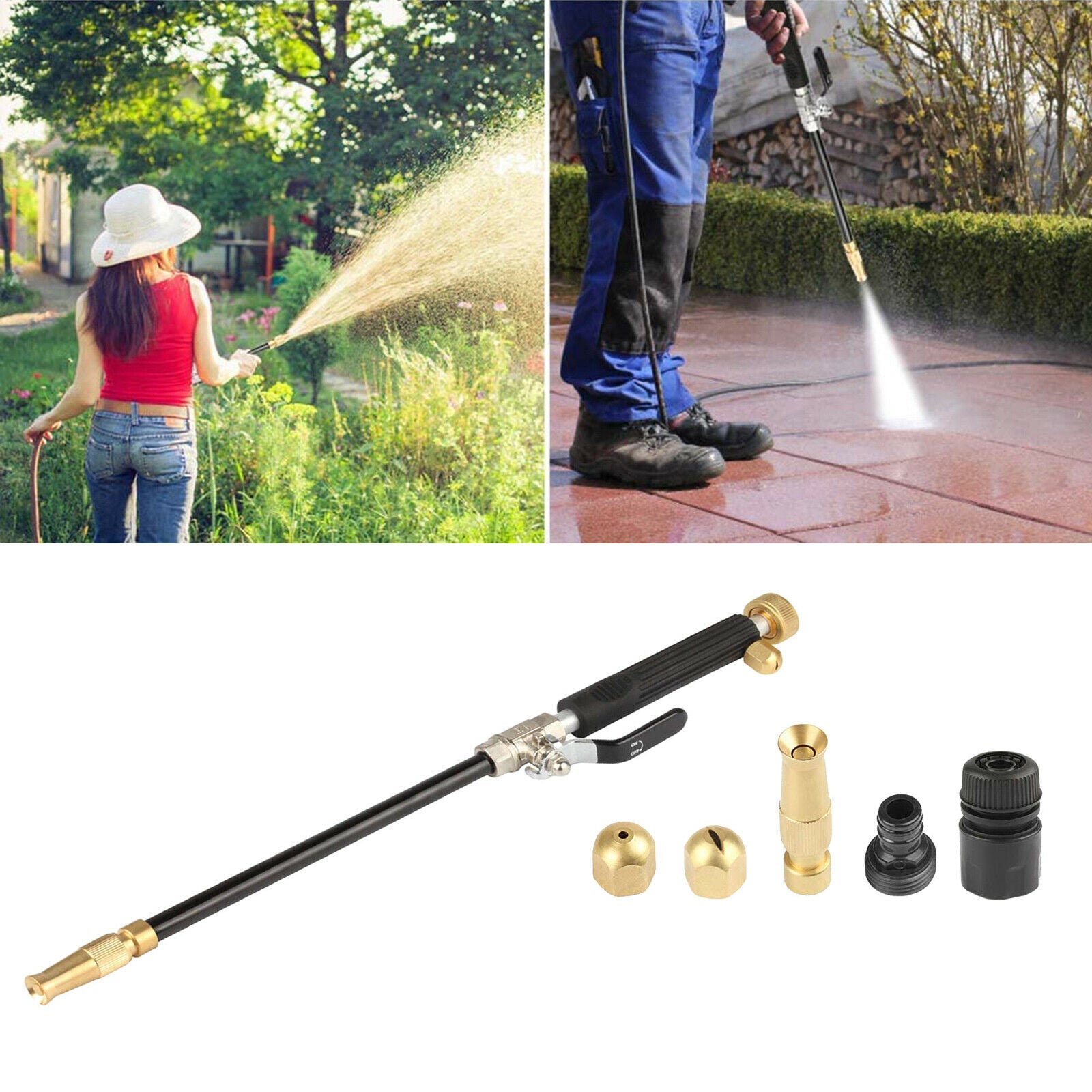 Hydro Jet Power Washer Wand Extension for Gutter Car Pet Cleaning Tool