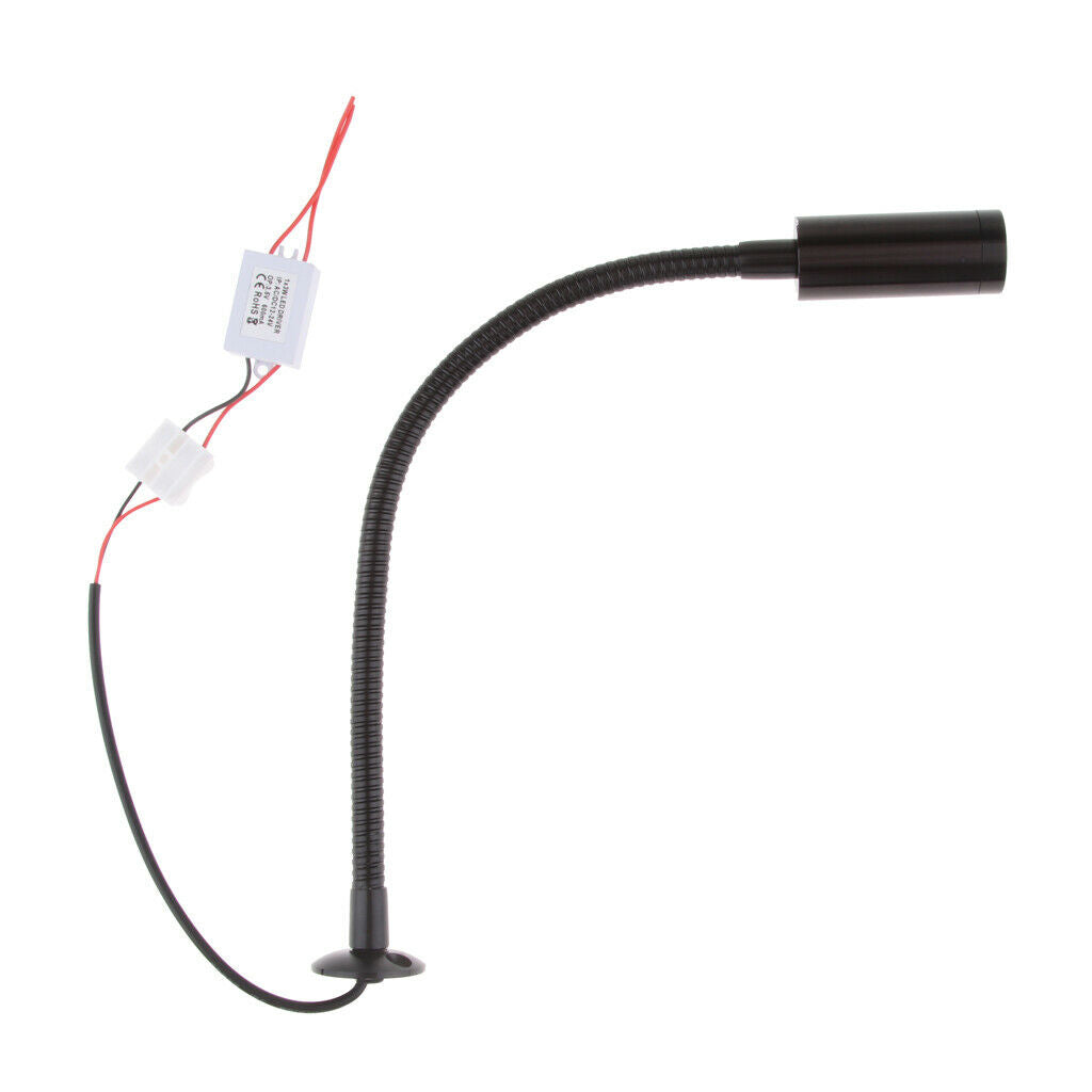 12V 2W Gooseneck LED Reading Lamp Chart/Map Light for Boat Marine Black
