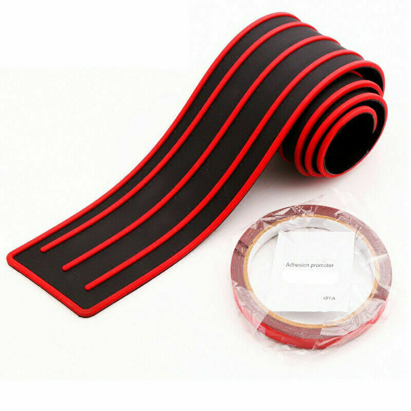 Car SUV Rear Bumper Sill / Protector Plate Rubber Cover Guard Pad Moulding Red