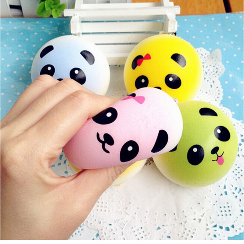 Soft  Bread Random Medium Mini Panda Cake Bun Phone Strap  .l8