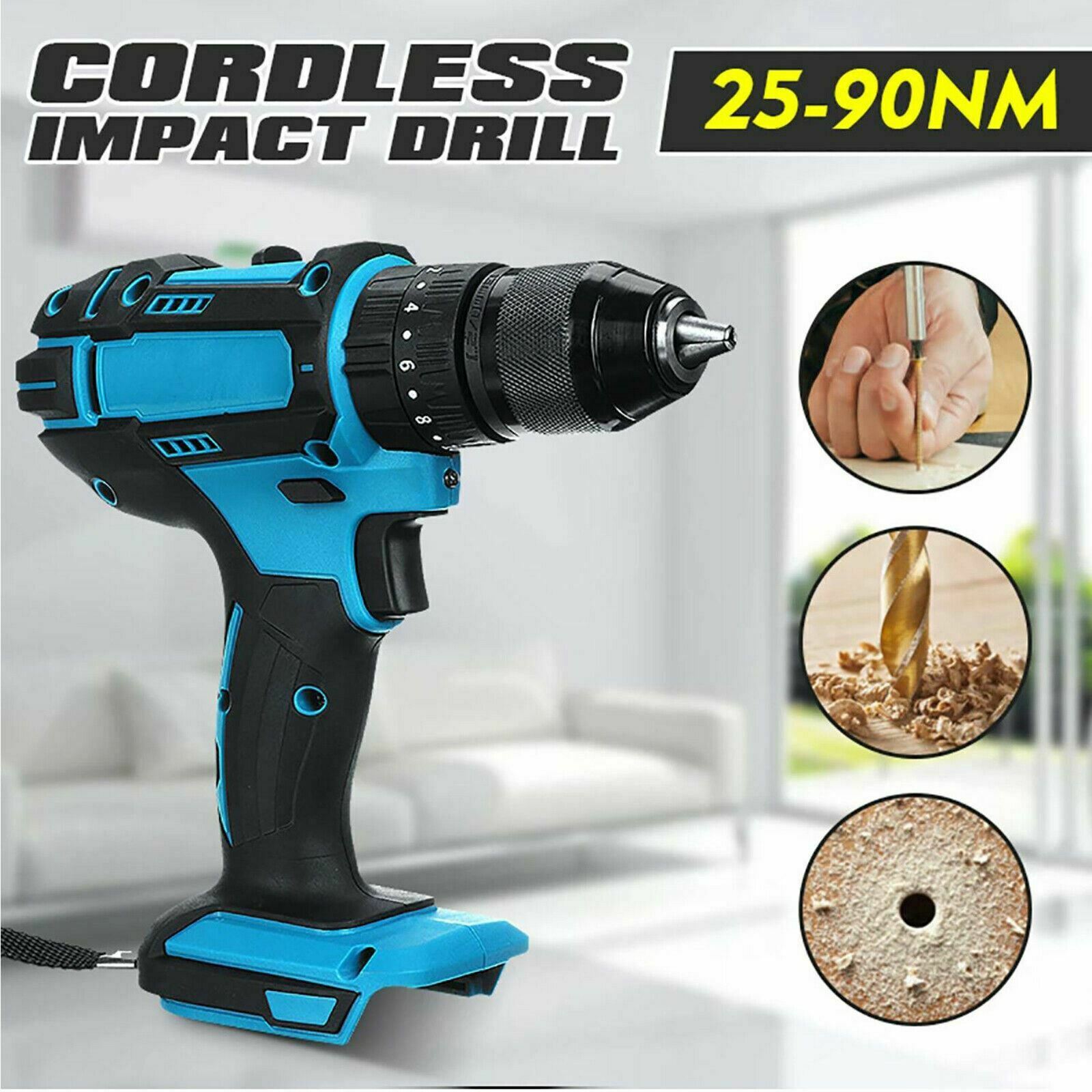 18V 2 Speed Cordless Electric Impact Drill Driver + LED Light For Makita Battery