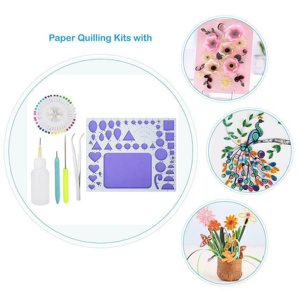 DIY Paper Quilling Tools Set Template Mould Board Tweezer Needles Pen Kit @