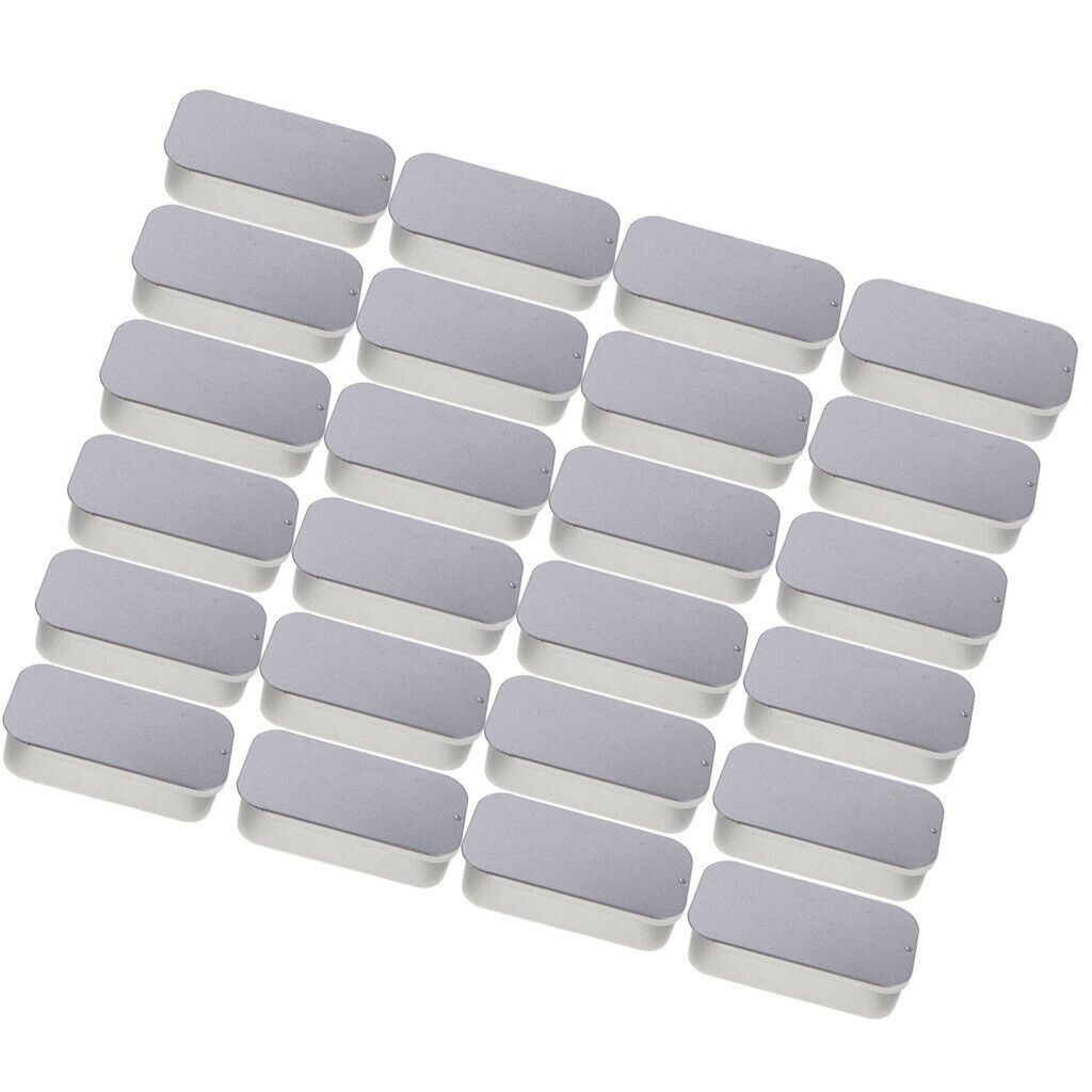 24Pcs Metal Slide Top Tin Box Case Mini Home Soap Storage Organizer Cans
