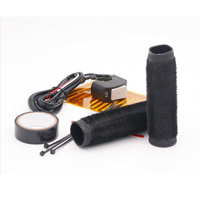 Motorcycle ATV Bike Electric Heated Grips Handlebar Winter Warm Hot Grip Pad Kit