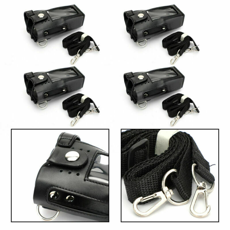 4X Leather Durable Holder Walkie-Talkie Cover For P8668 GP338D P8660 AT2