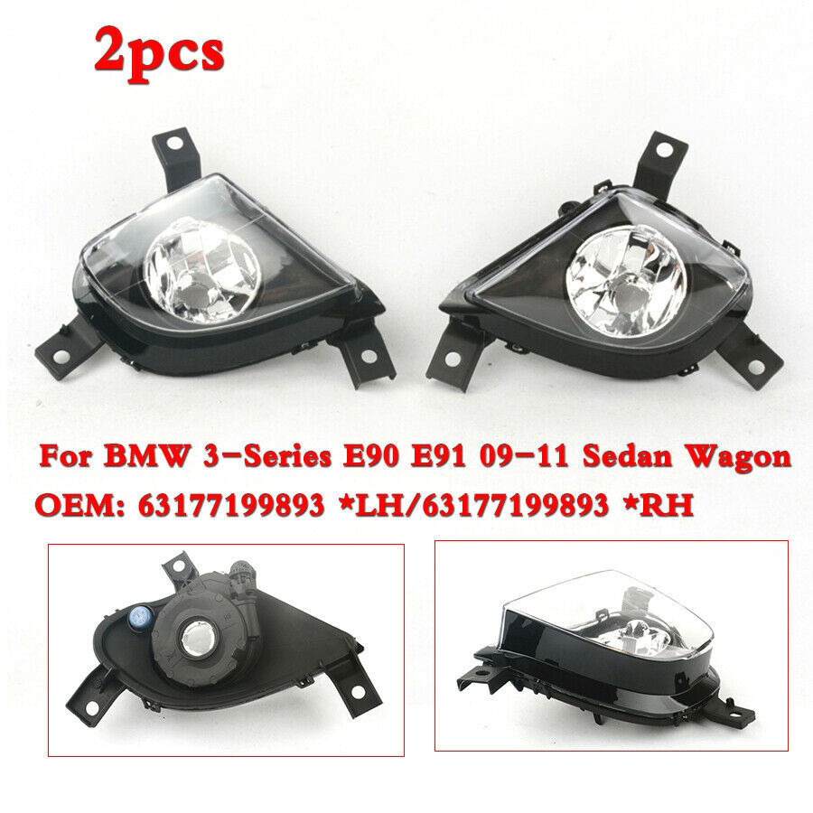 2x Car Front Fog Lights without Bulbs For BMW 3-Series E90 E91 09-11 Sedan Wagon