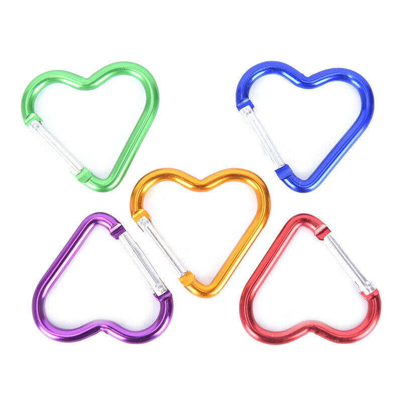 Aluminum Alloy Heart-shaped Camping Carabiner Clip Keychain Climbing Key .l8