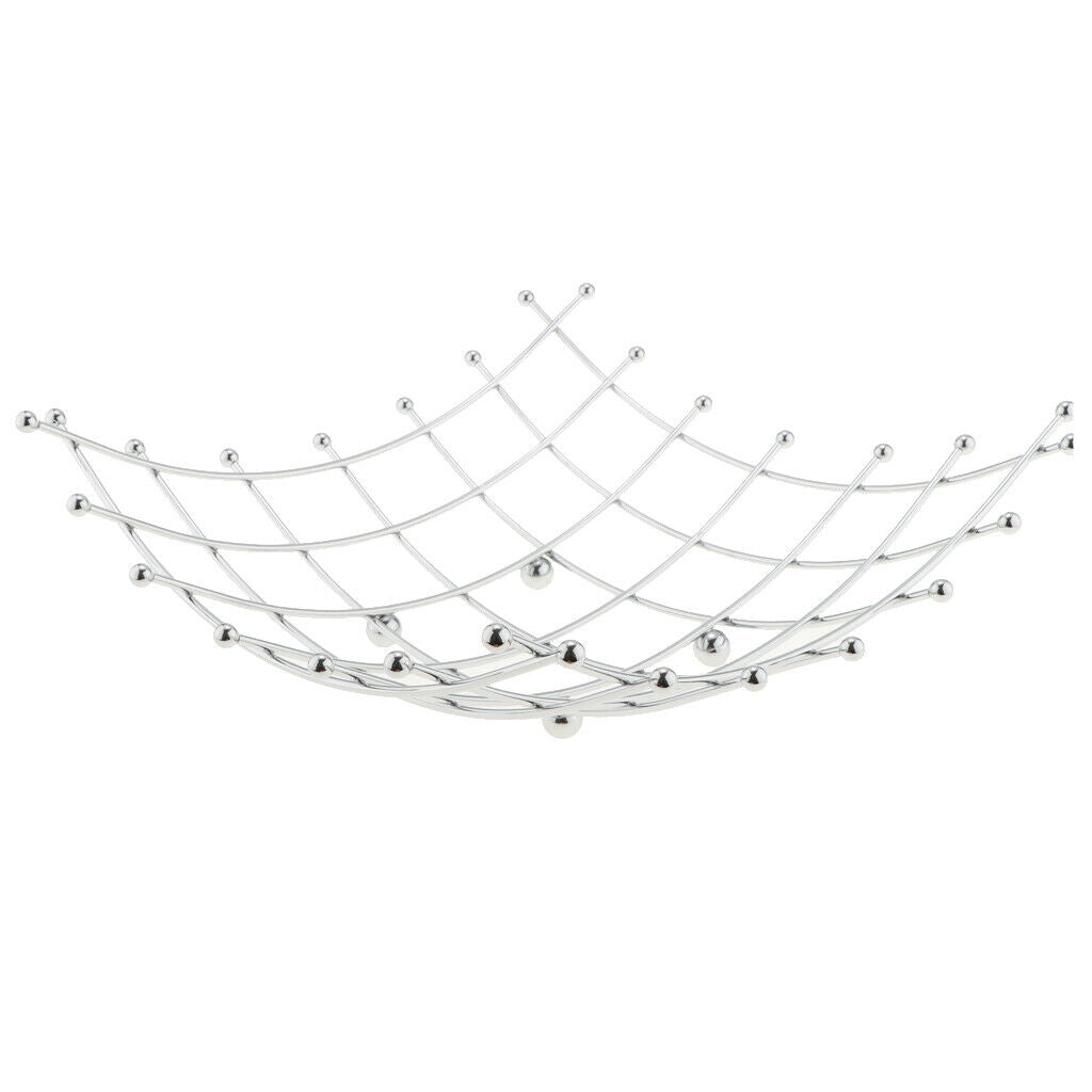 Stainless Steel Fruit Bowl Metal Fruit Basket Fruit Plate, 27.8x27.6cm
