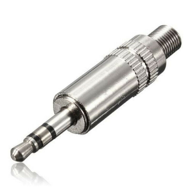 2pcs 3.5mm 3 pole Jack Plug Headphone Male Stereo Audio Solder Adapter Connector