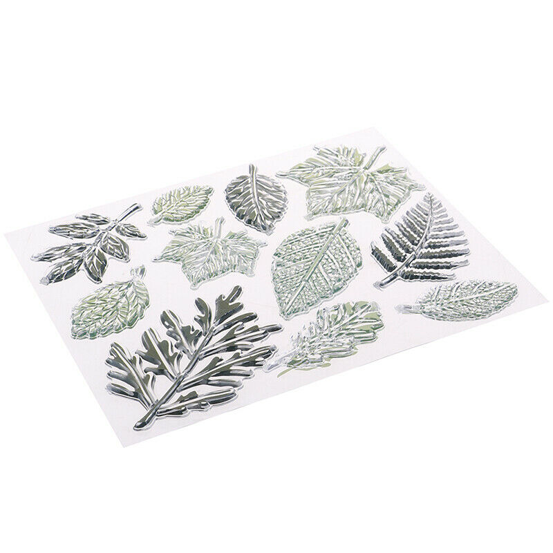 Green leaf clear stamp silicone seal flower stamp DIY scrapbook album deco.l8