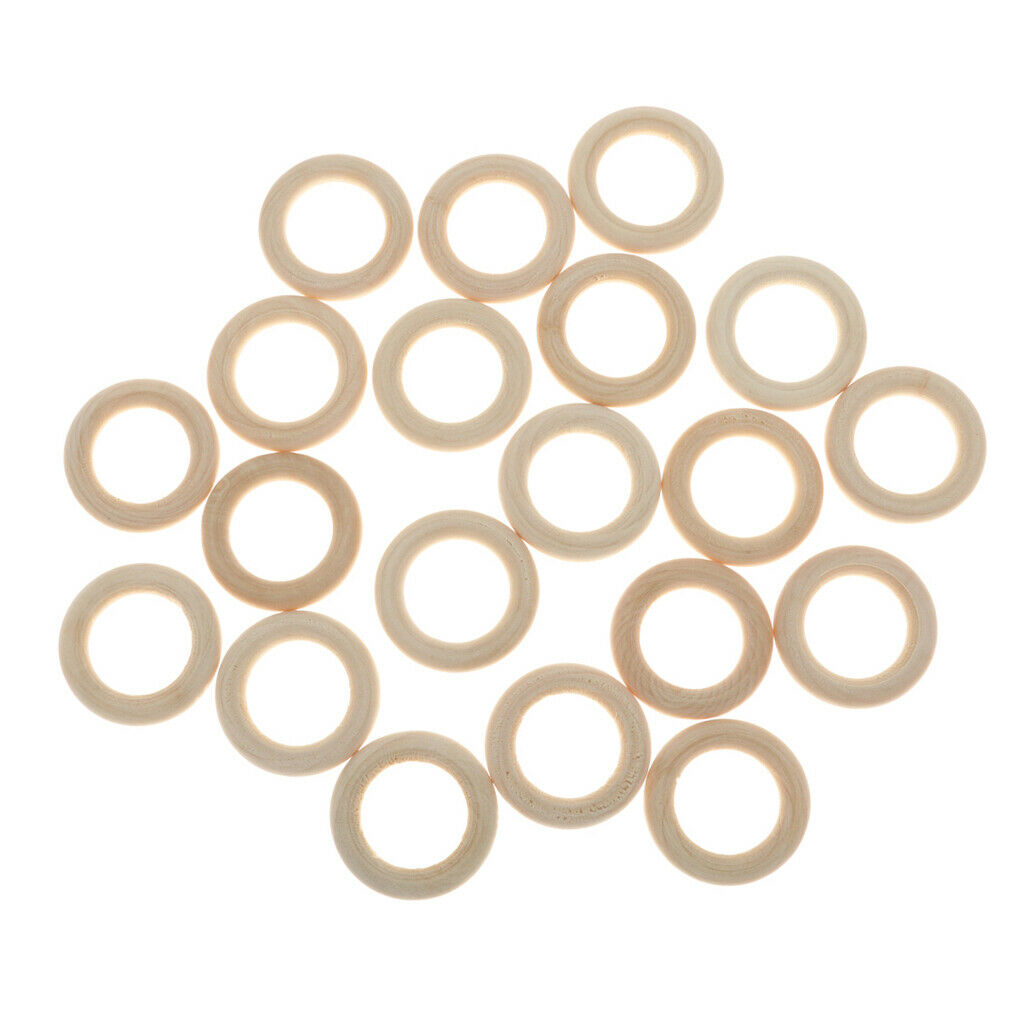 50x 35mm Natural Wood Loop Wooden Rings Bracelet DIY Jewelry Craft Bead