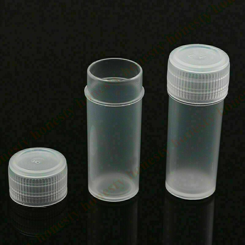 50X Plastic Sample Bottle Test Tube Mini Small Bottles Vials Storage Containers