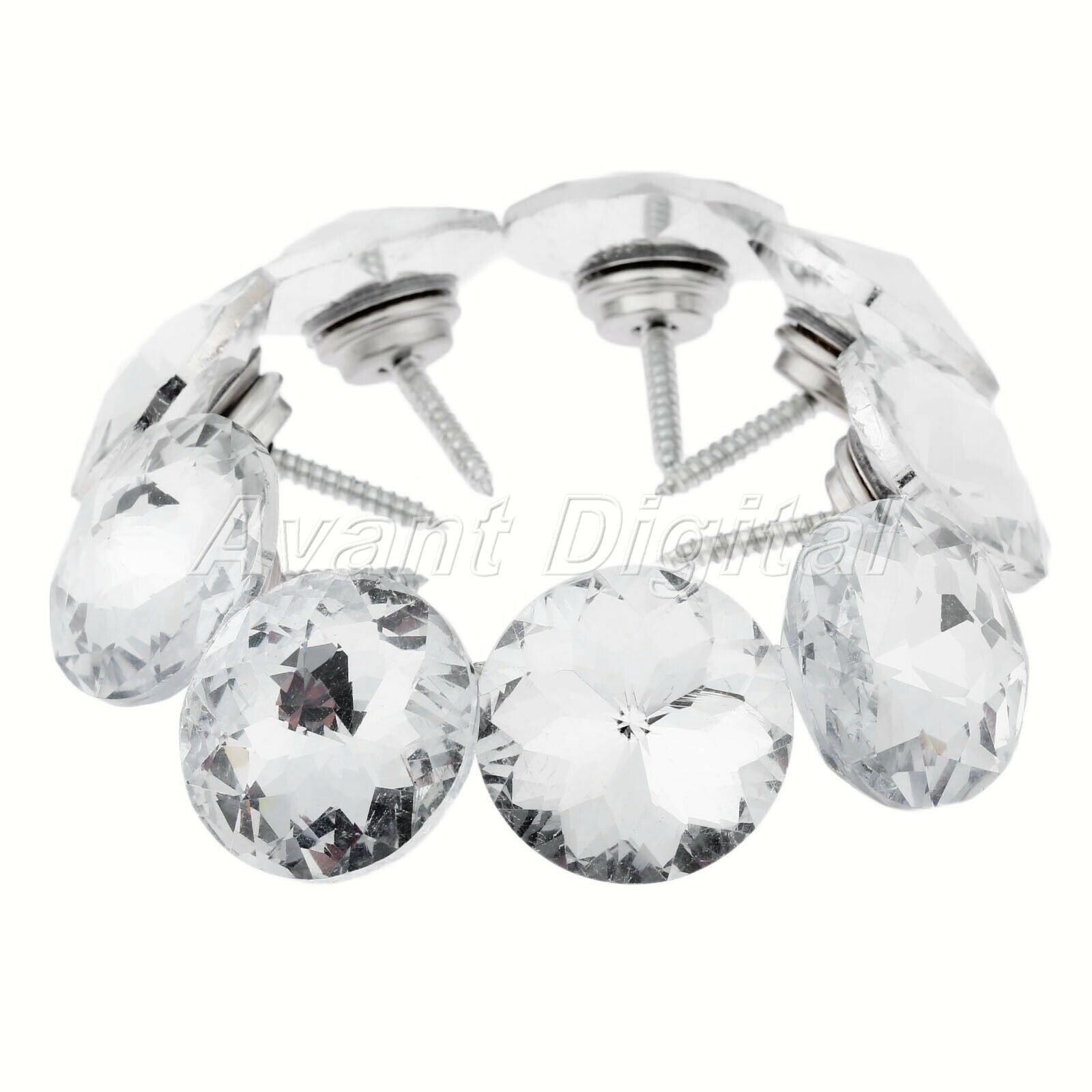 2.5cm 10pcs Sofa Screw Sew Buttons Crystal Upholstery Nails Tacks Shiny Pattern