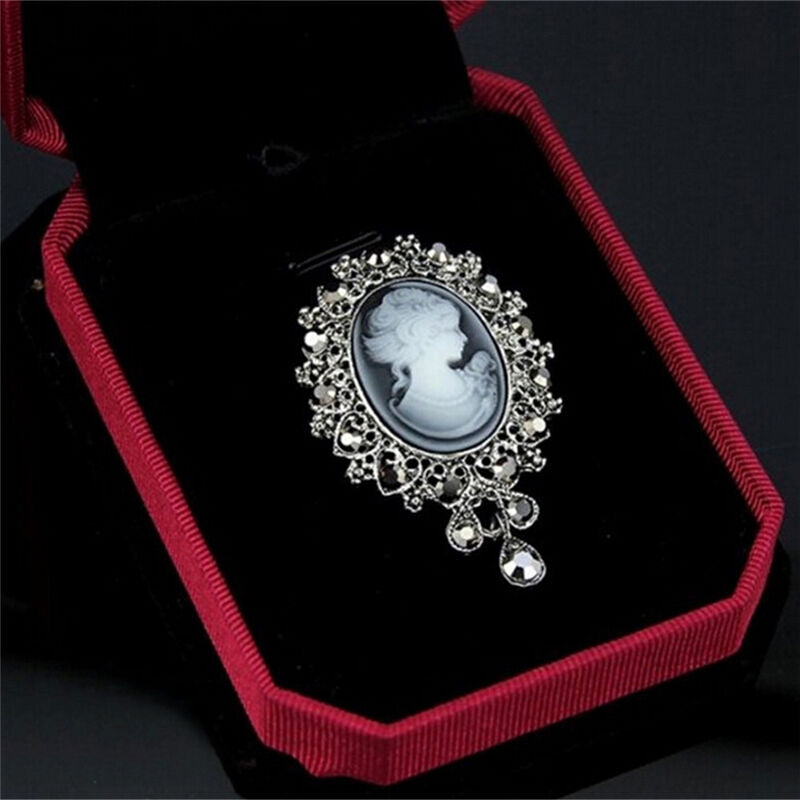 Fashion Cameo VicFFrian Style crystal Wedding Party Women Pendant Brooch Pin DD