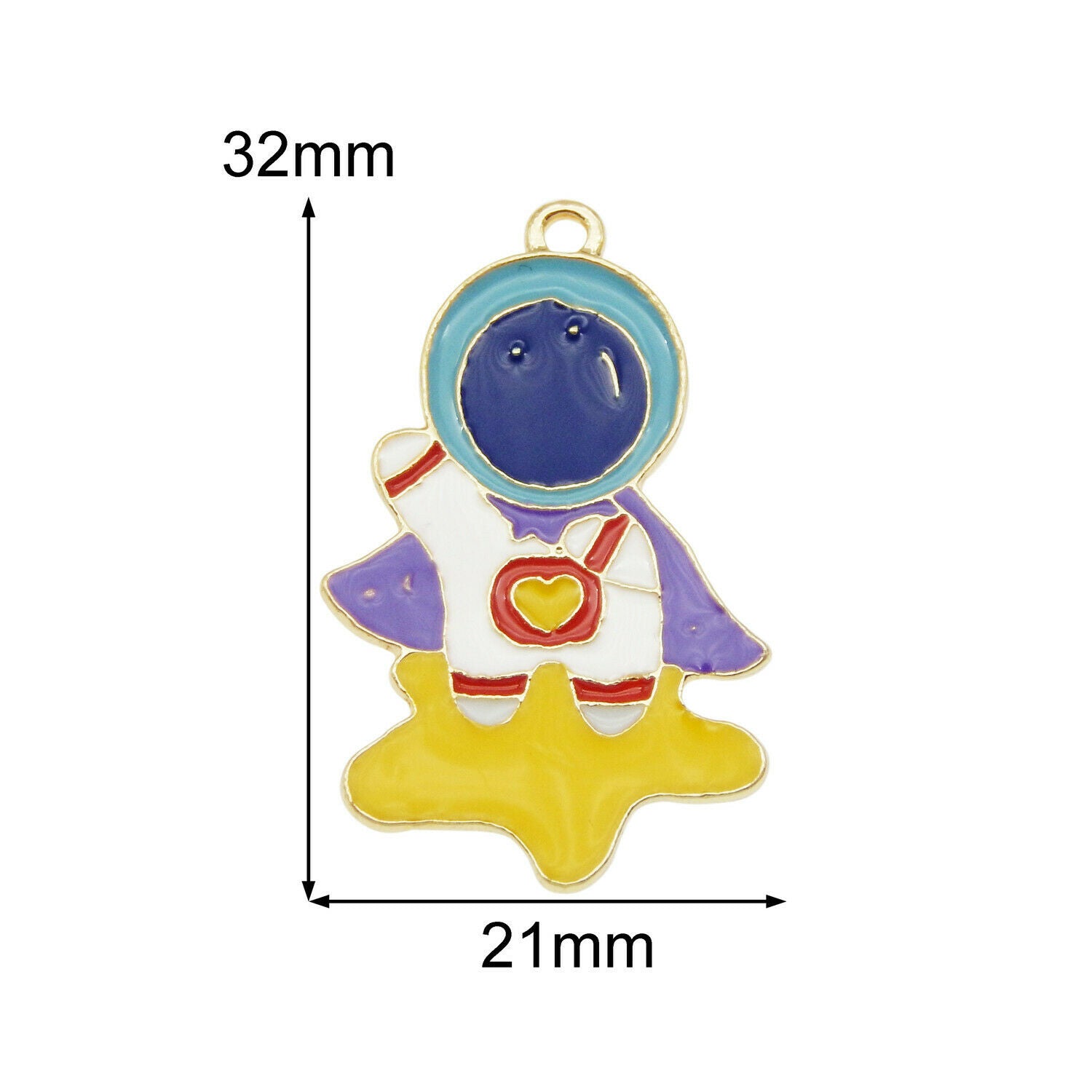 Wholesale 32x21mm Enamel Astronaut Pendant Charms for Necklace Bracelet 8pc/Pack