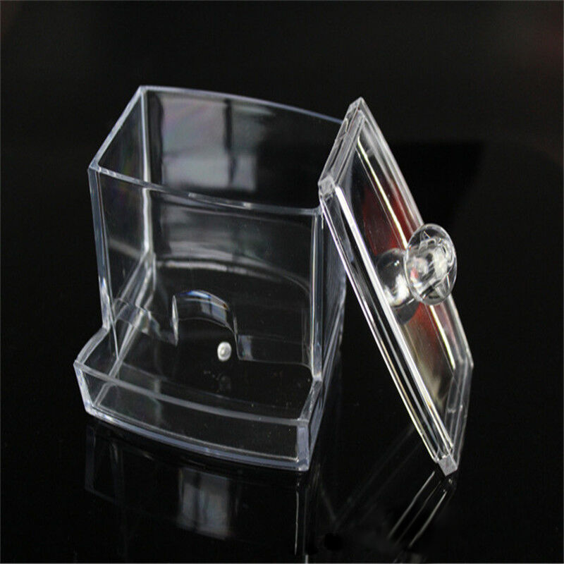 Clear Acrylic Holder Box Cosmetic Makeup Cotton Swab Q-tip Storage Organizer