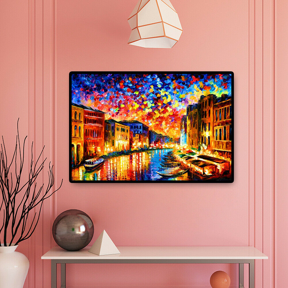 Water Night City Paper Puzzles 1000pcs Adults Kids Jigsaw Picture DIY Toys @