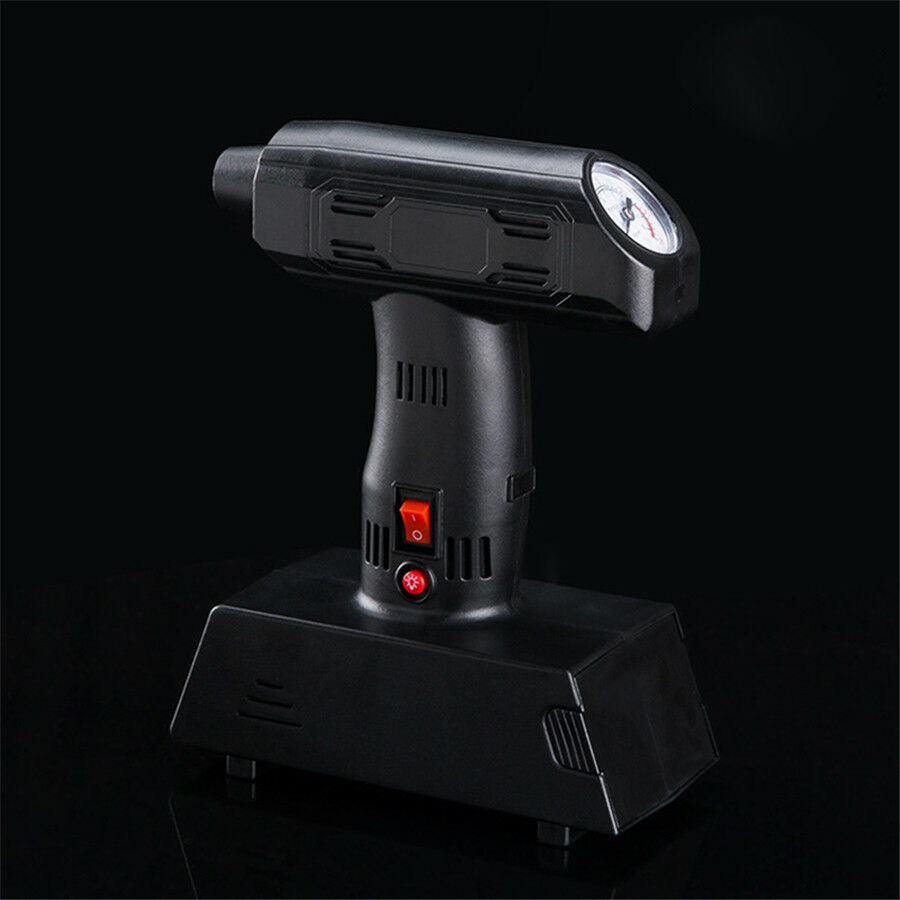 12V ABS Black Portable Inflator Pump Air Compressor with Super Bright Lighting