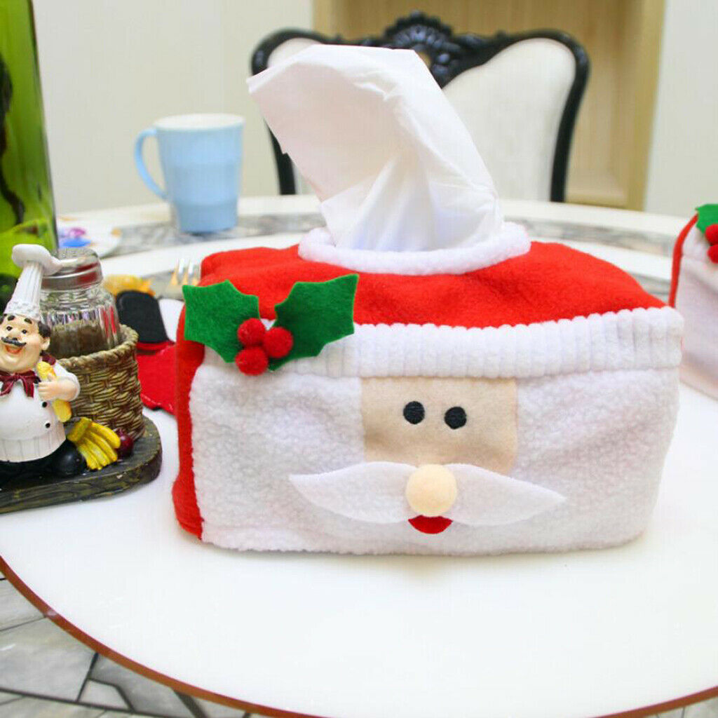 Christmas Tissue Box Napkin Holder Paper Towel Box   Santa