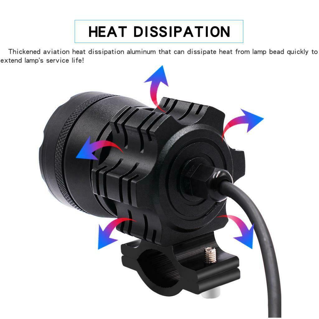 Motorcycle 6x 5W LED Headlight Continuous Front Head Lamp With Switch