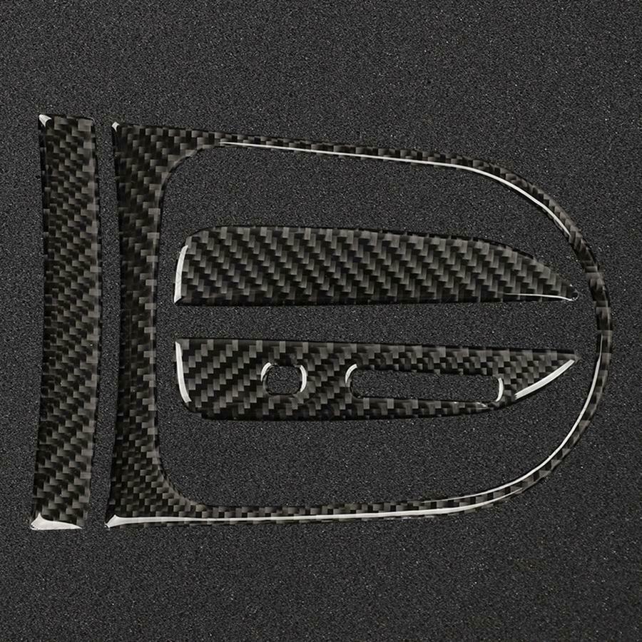 Black Carbon Fiber Look Interior Gear Shift  Panel Trim For 2015-19 Ford Mustang