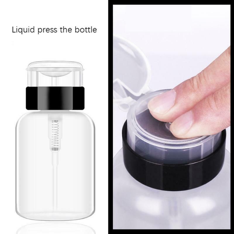 200ml Push Down Dispenser Nail Polish Remover Pump Empty Bottle Dispensers