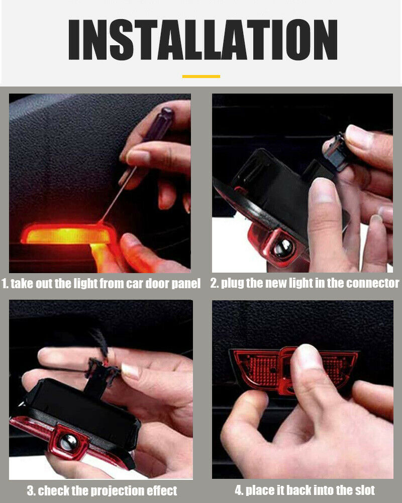 4X Mercedes Door Lights LED Projector Ghost Shadow Fit For Benz W204 2008-2013