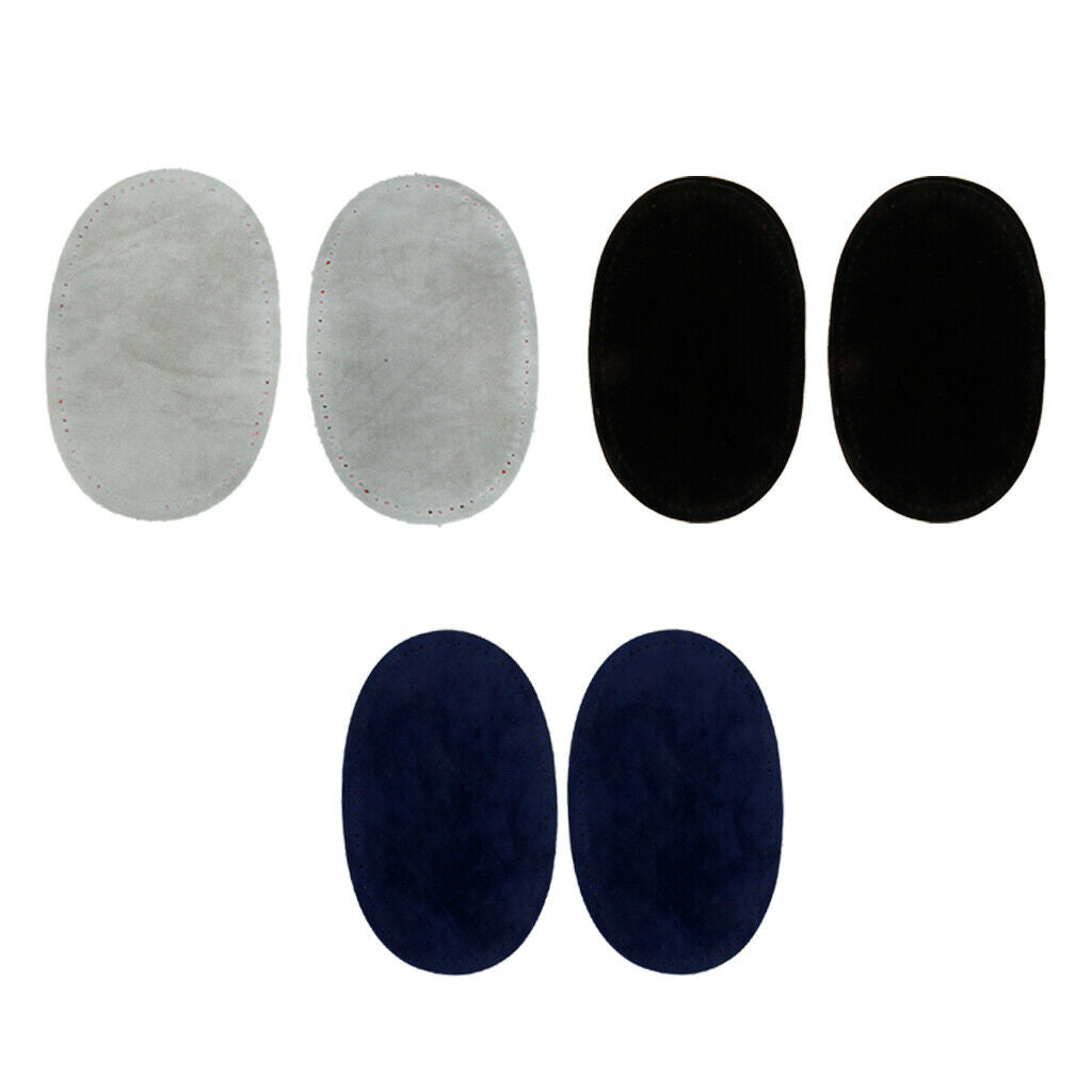 3 Pairs Assorted Suede Sew on Elbow Knee Patches DIY Repair Appliques Decor