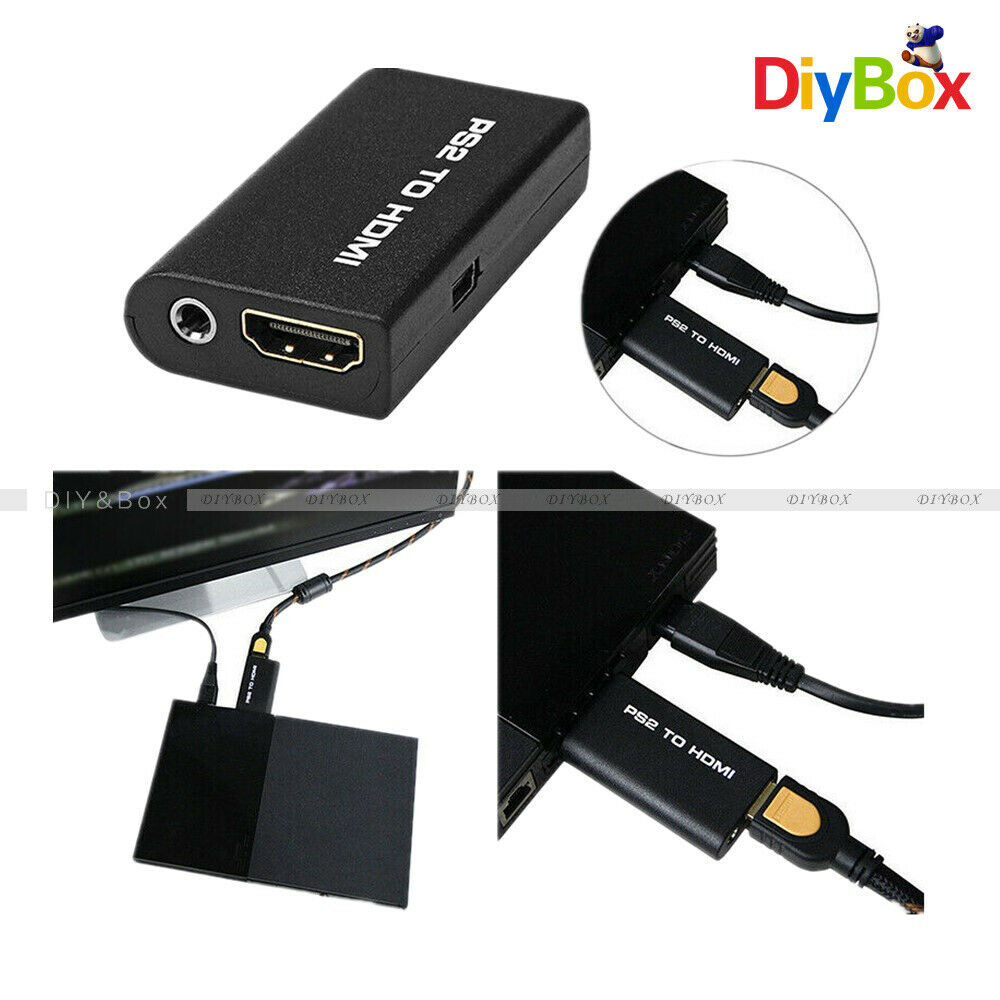 PS2 To HDMI Video Converter Adapter With 3.5mm Audio Output For HDTV Monitor