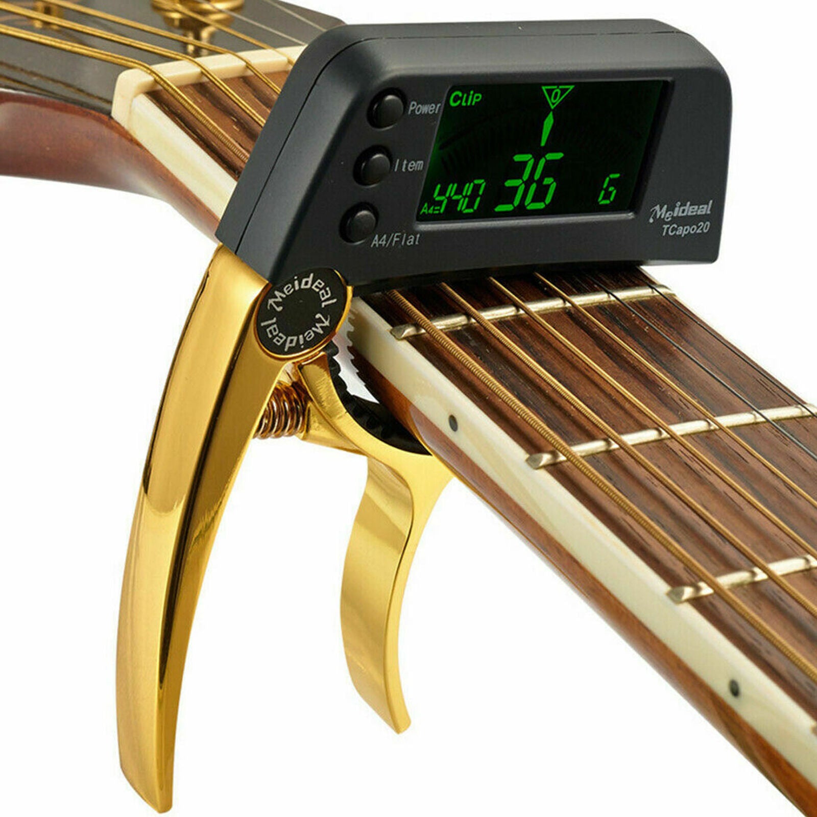 Professional Clip-On Tuner for All Instrument -with Capo Guitar, Ukulele, Violin