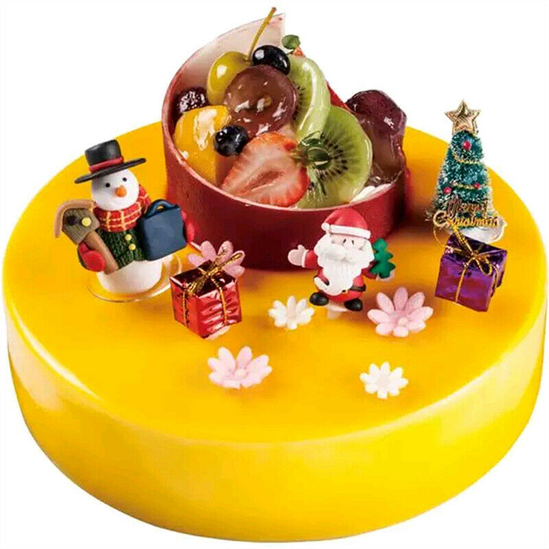 5pcs Merry Christmas Cake Toppers Xmas Tree Cupcake Picks Kids Birthday D.l8
