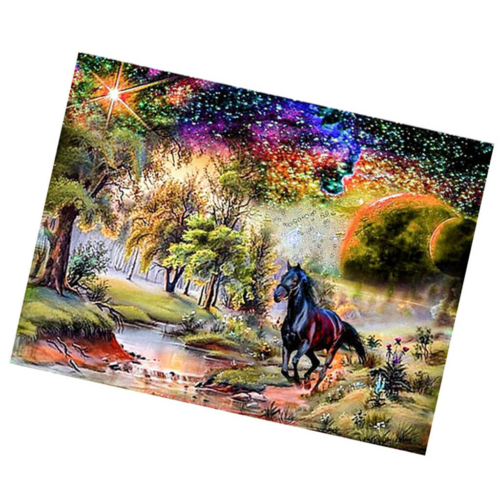 Full Drill 5D Diamond Painting Animals Horse Landscape Cross Stitch Decor