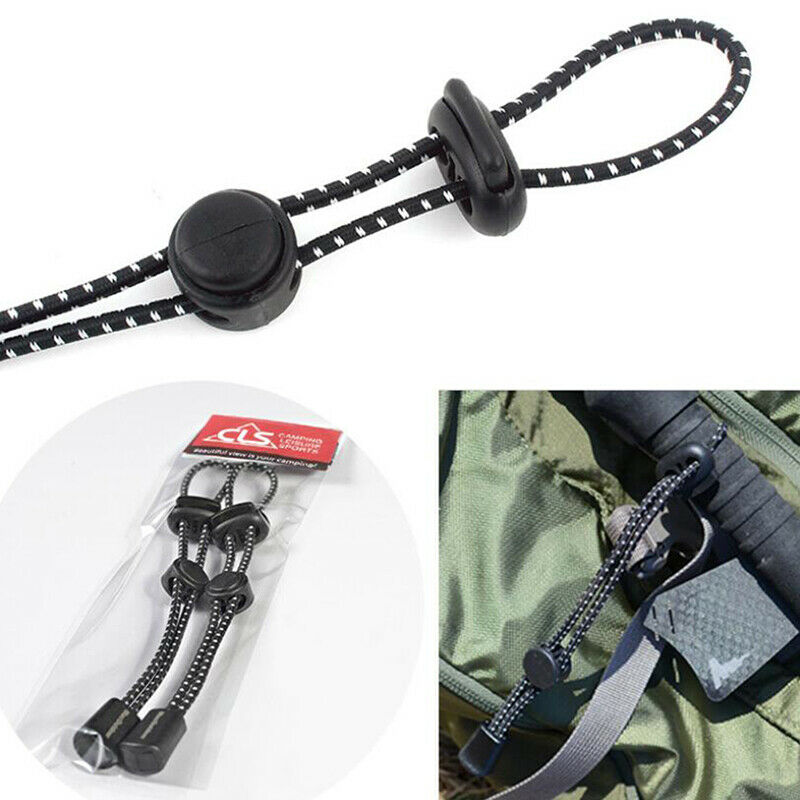 2Pcs Backpack Climbing Stick Holder Hanging Pole Buckle Fixing Elastic Ro.l8