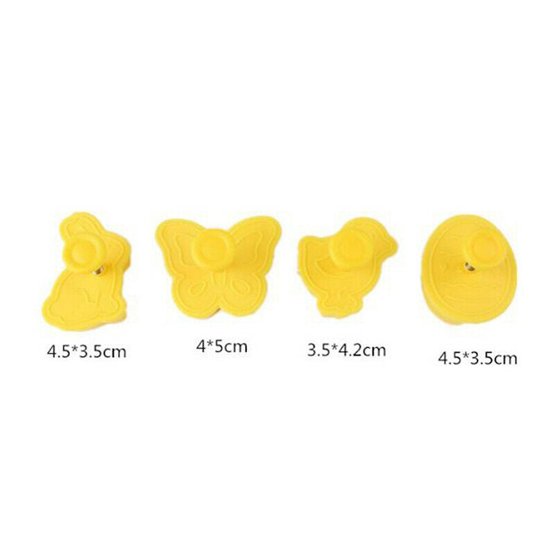 4pcs Butterfly Rabbit Easter Egg Shape Animal Plastic Cookie Cutter Biscu.l8
