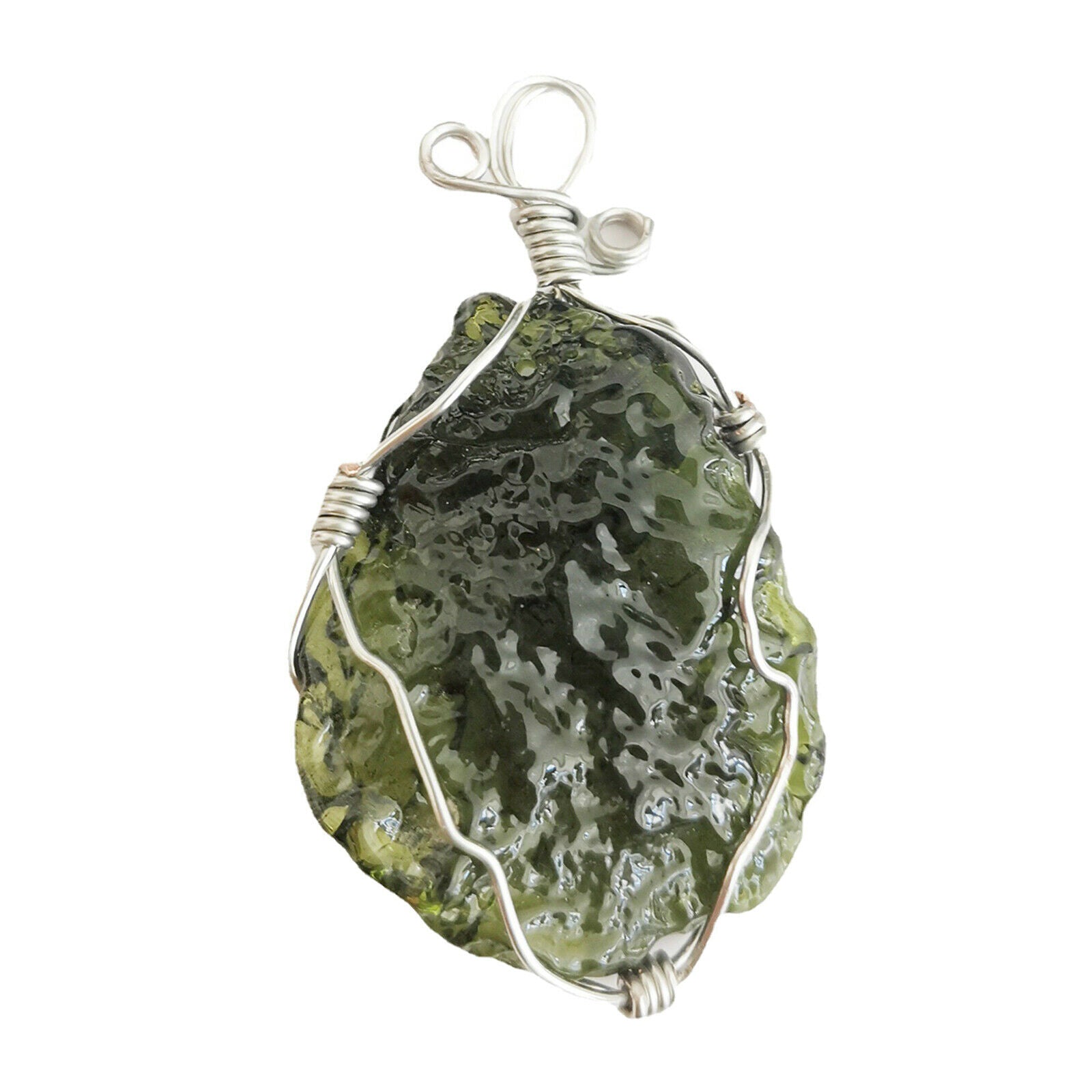 Crystal Moldavite Pendant Natural Energy Stone Minerals Gemstones Aerolites